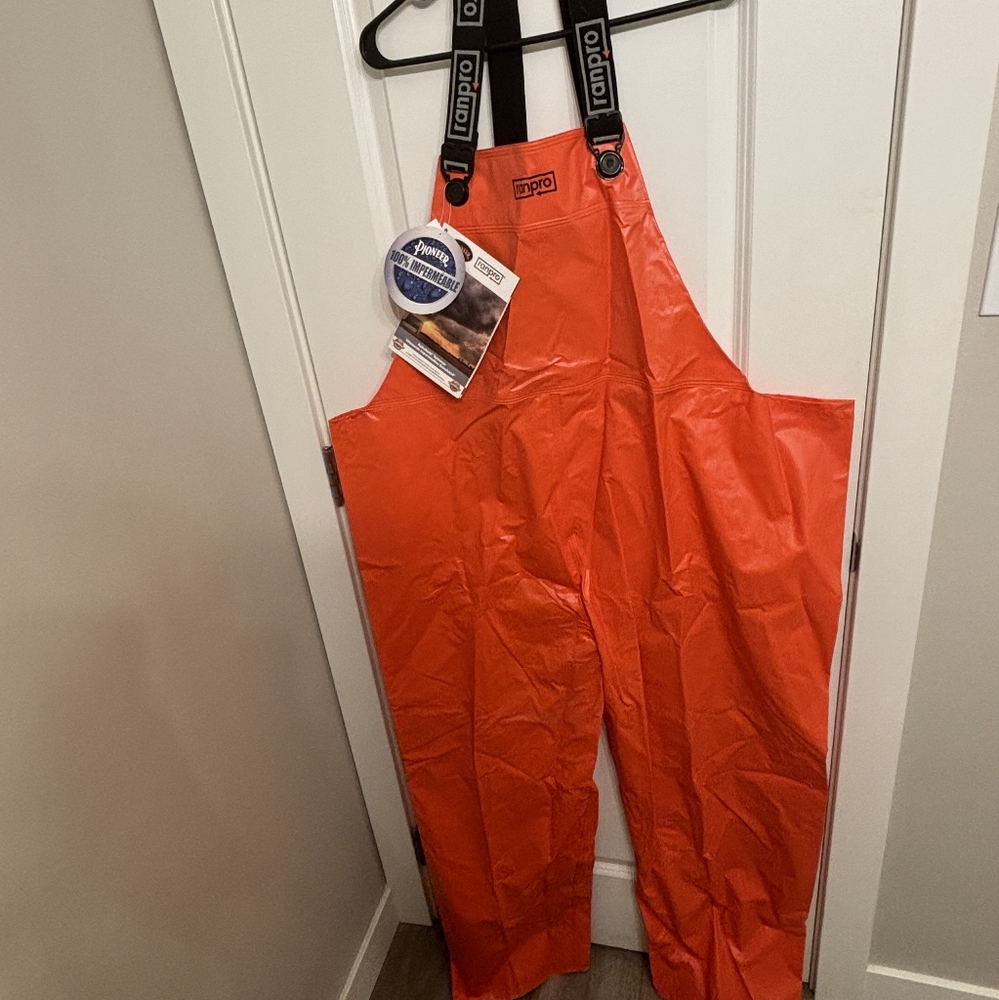 Pioneer Hi-Visibility Orange Waterproof Bib Overalls New Men’s Work - Size 2XL